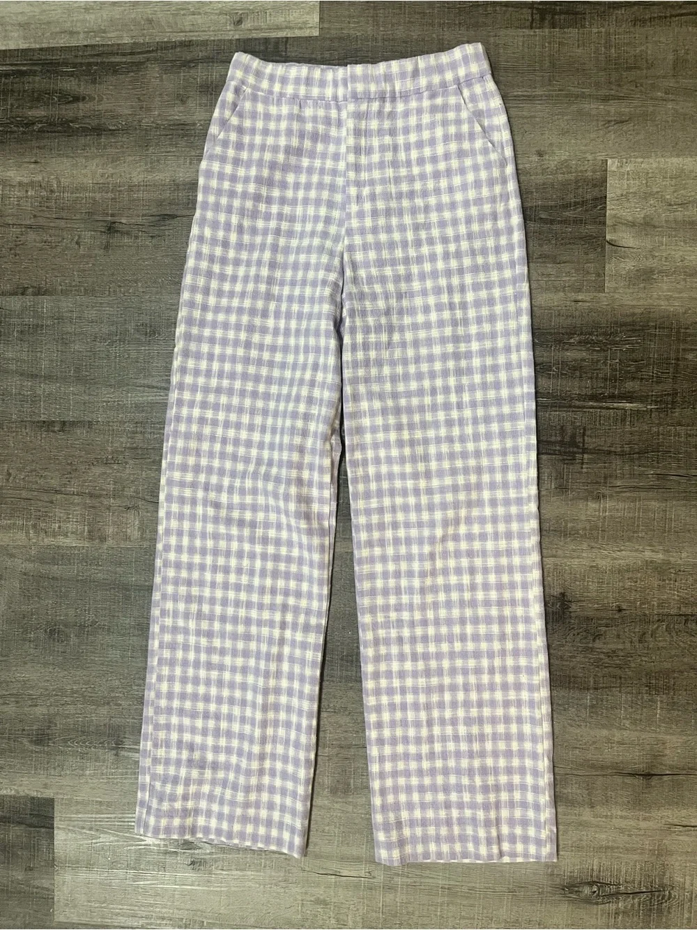 ZARA Gingham straight leg pants
